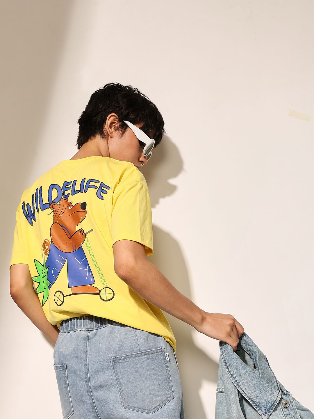 Yellow Cotton Oversized T-Shirt - XS