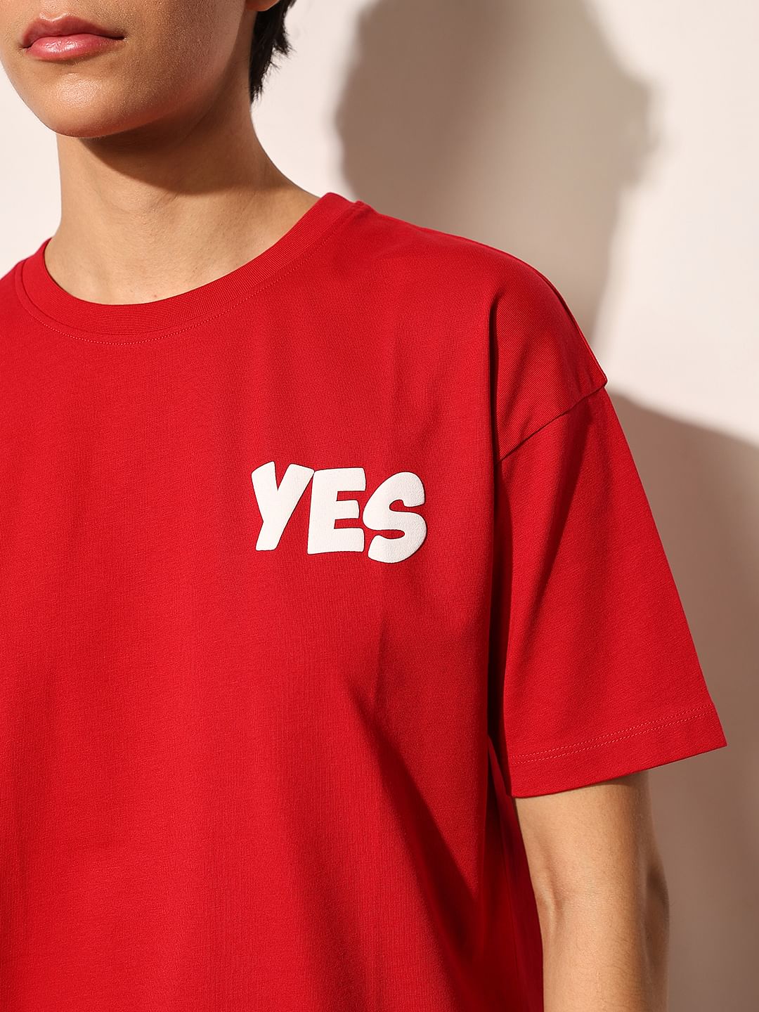 Red Printed Cotton T-Shirt