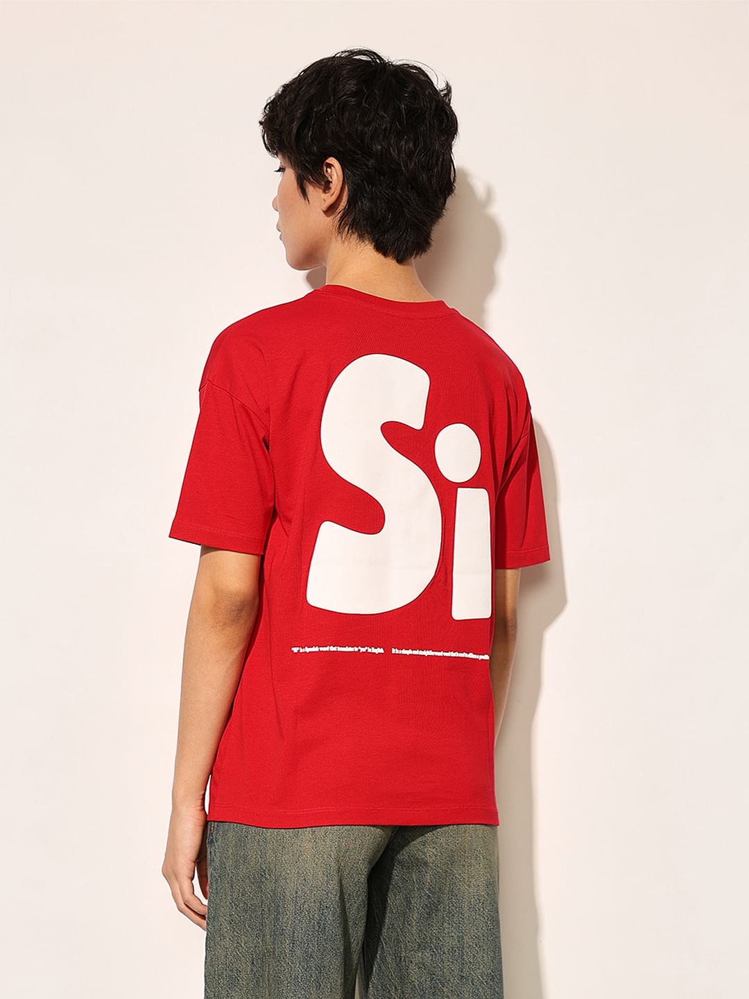 Red Printed Cotton T-Shirt