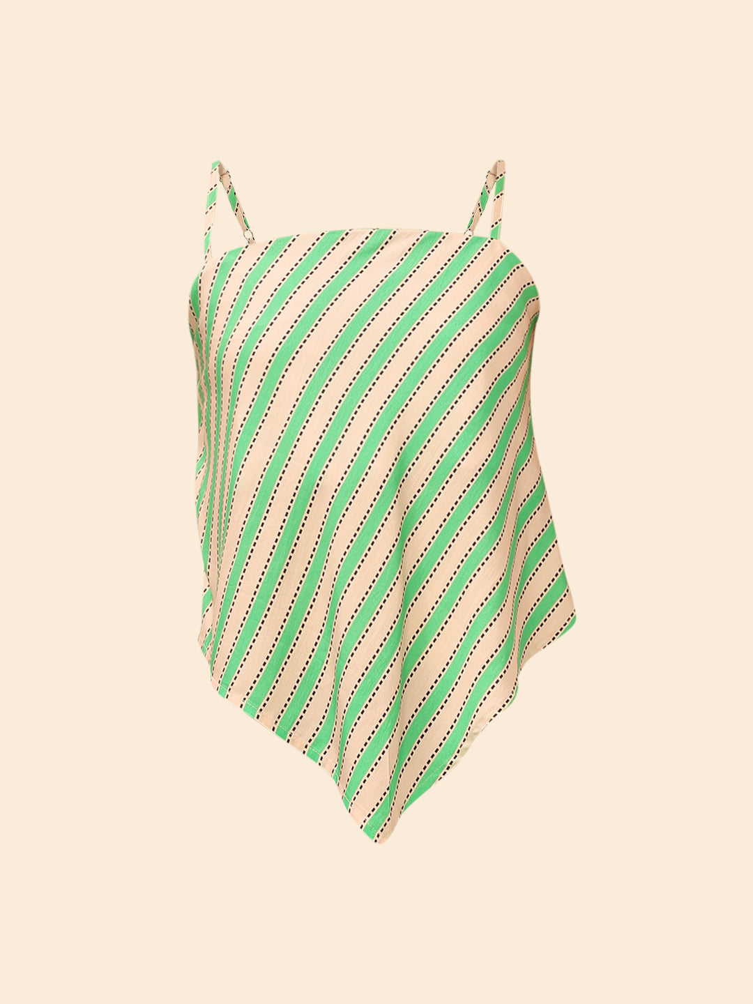 Green Striped Handkerchief Top