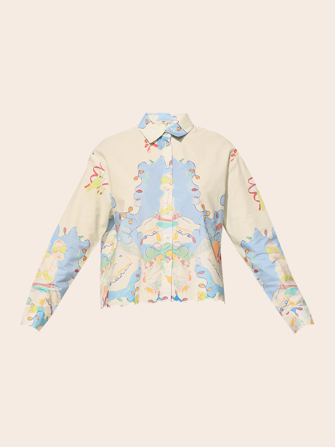 White Printed Cotton Shirt