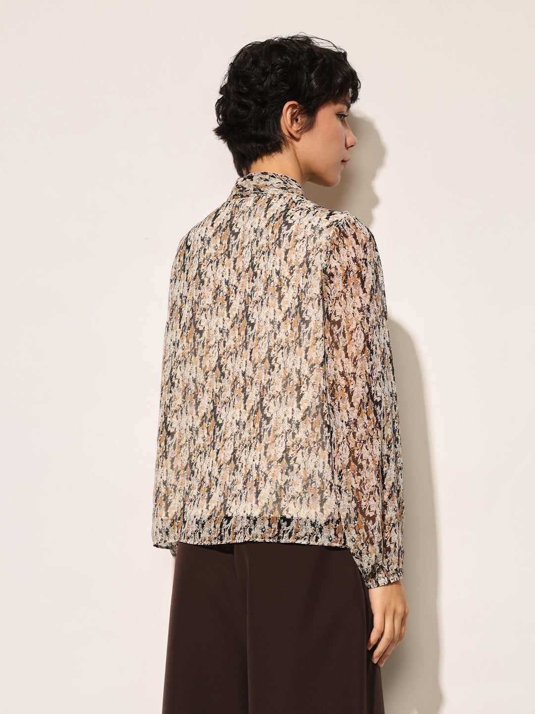Brown Printed Top