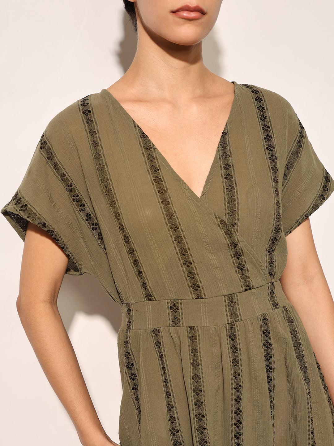 Olive Printed Mini Dress