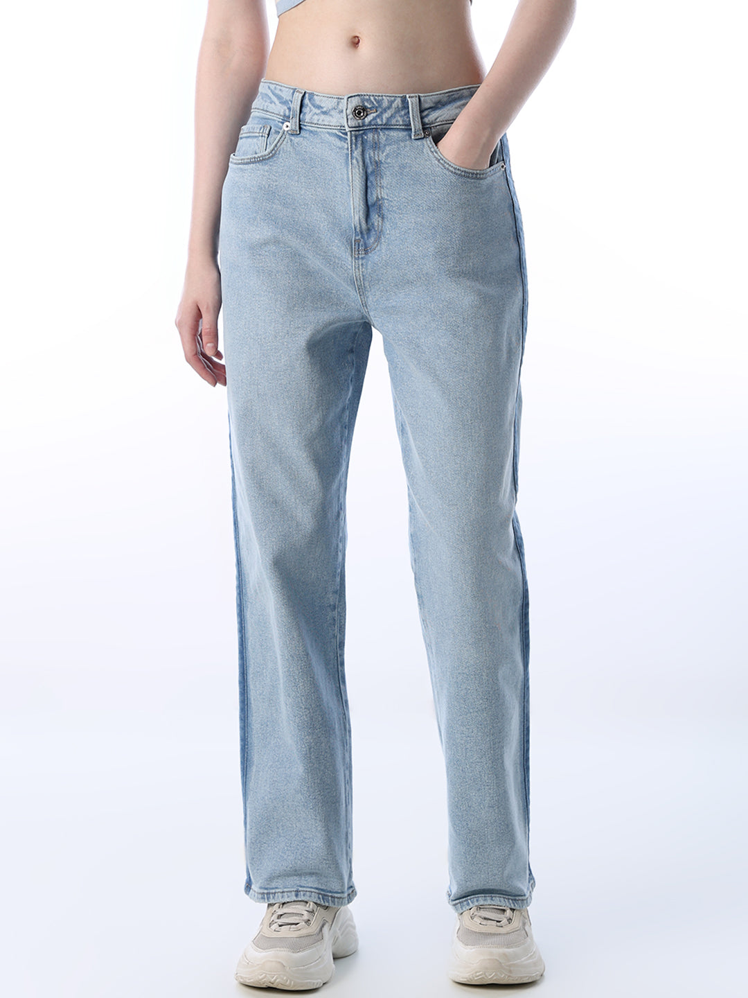 Side Tape Straight Fit Jeans