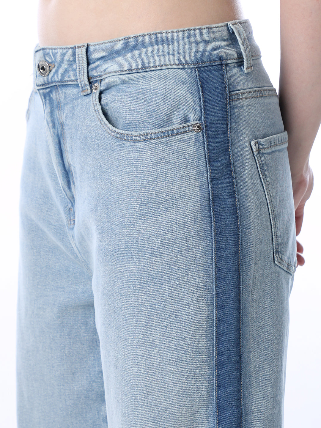 Side Tape Straight Fit Jeans