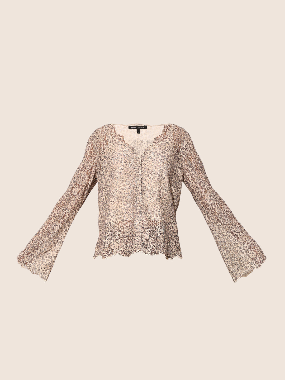 Beige Bell Sleeves Top