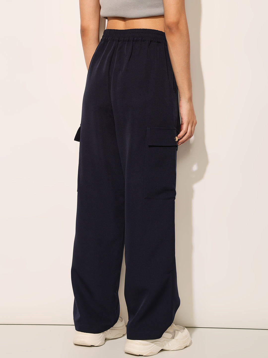 Navy Blue Loose Fit Pants