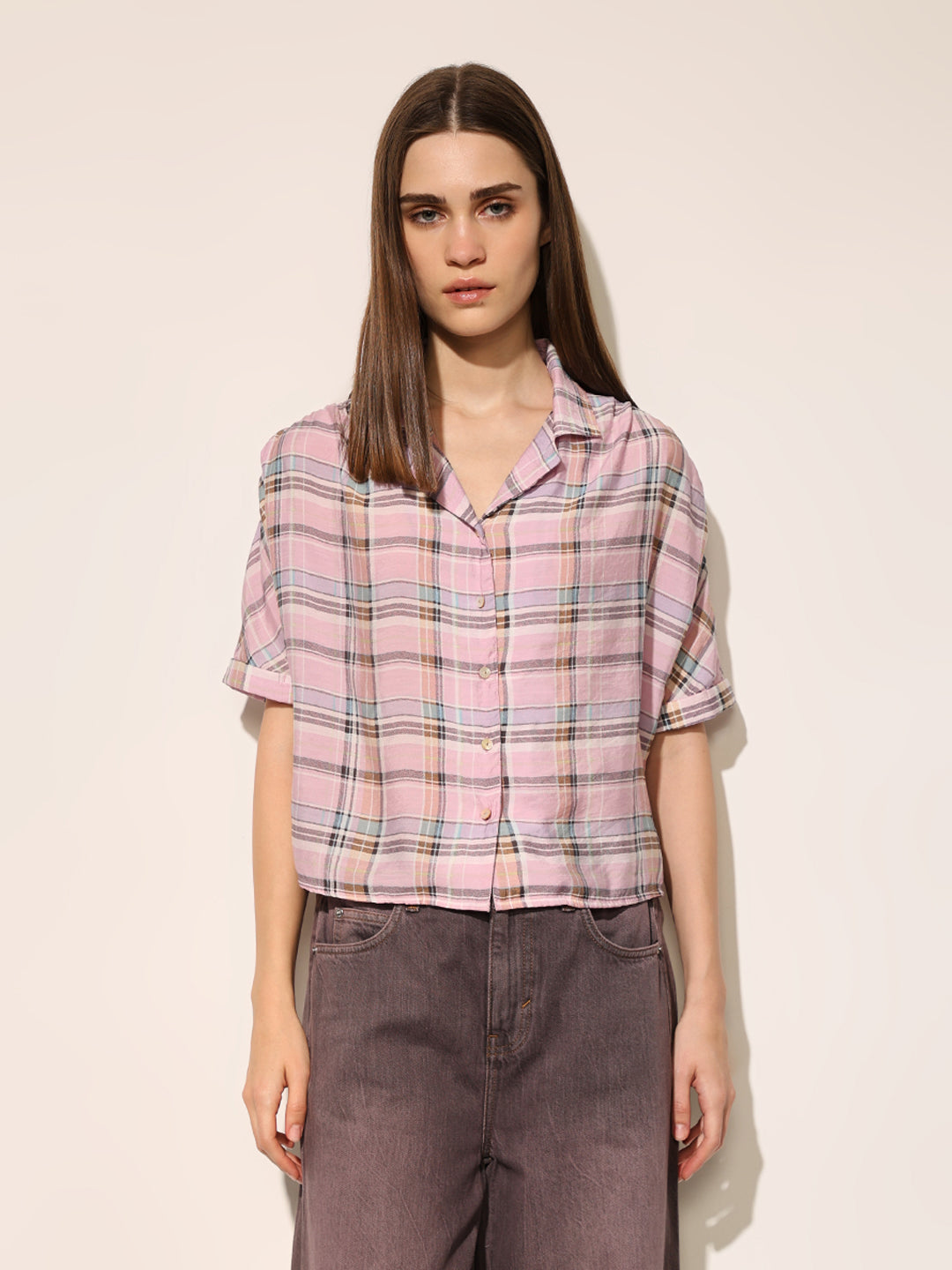Pink Check Shirt