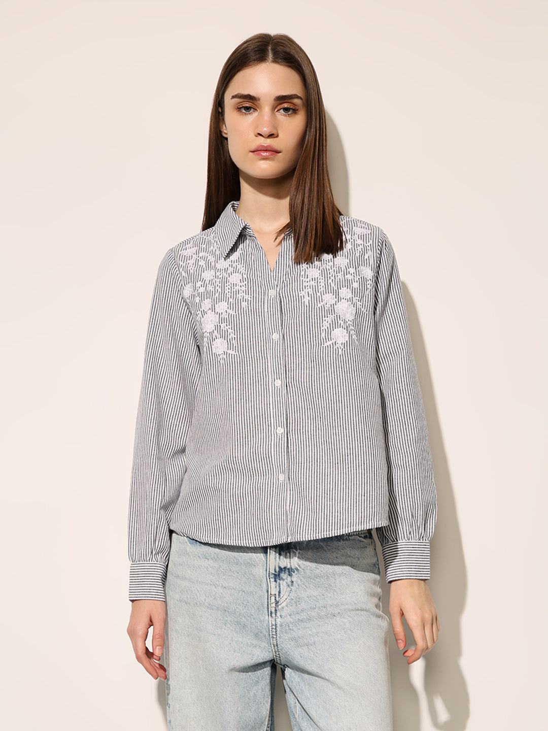 White Striped Cotton Shirt