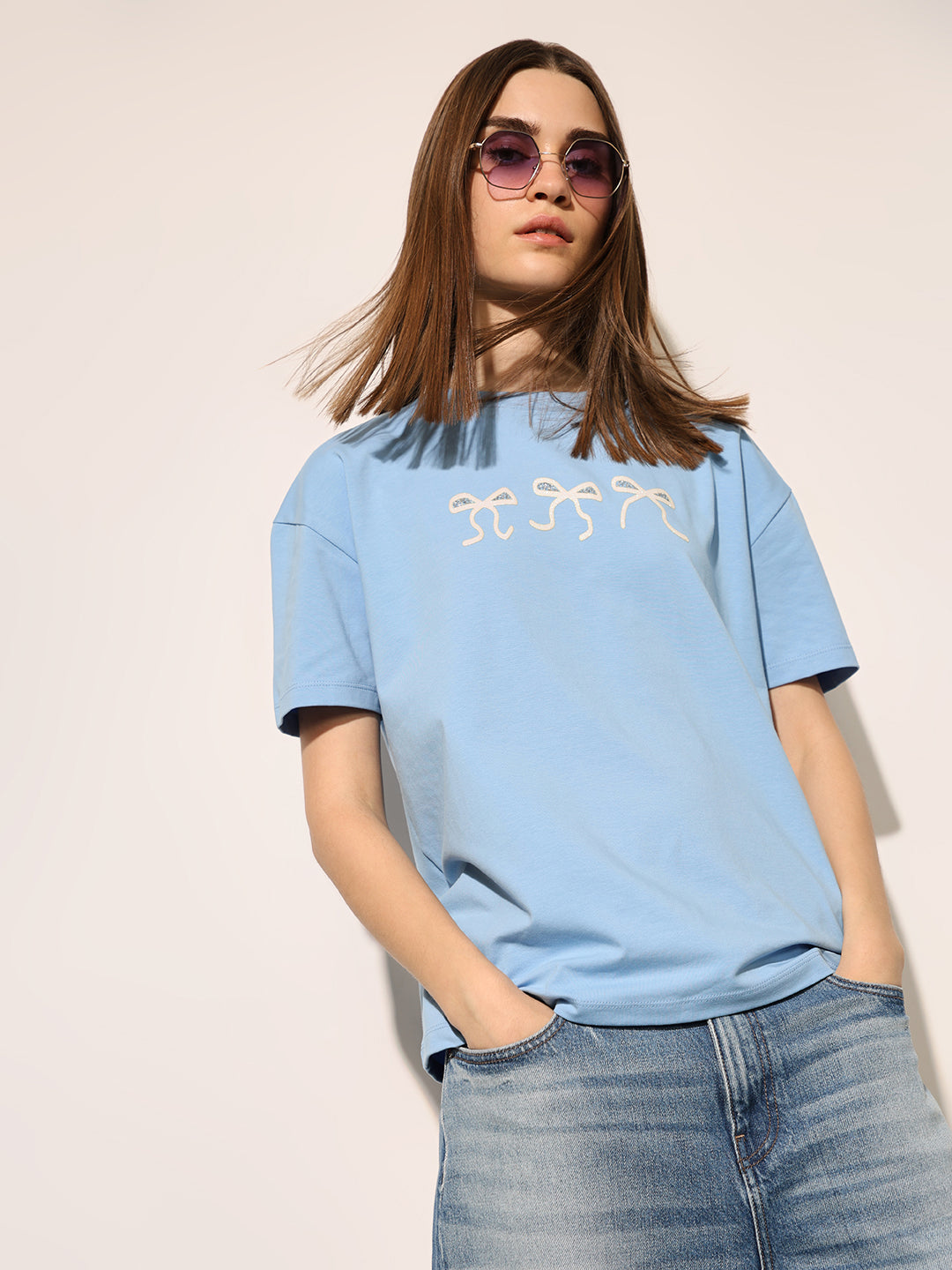 Light Blue Cotton T-shirt