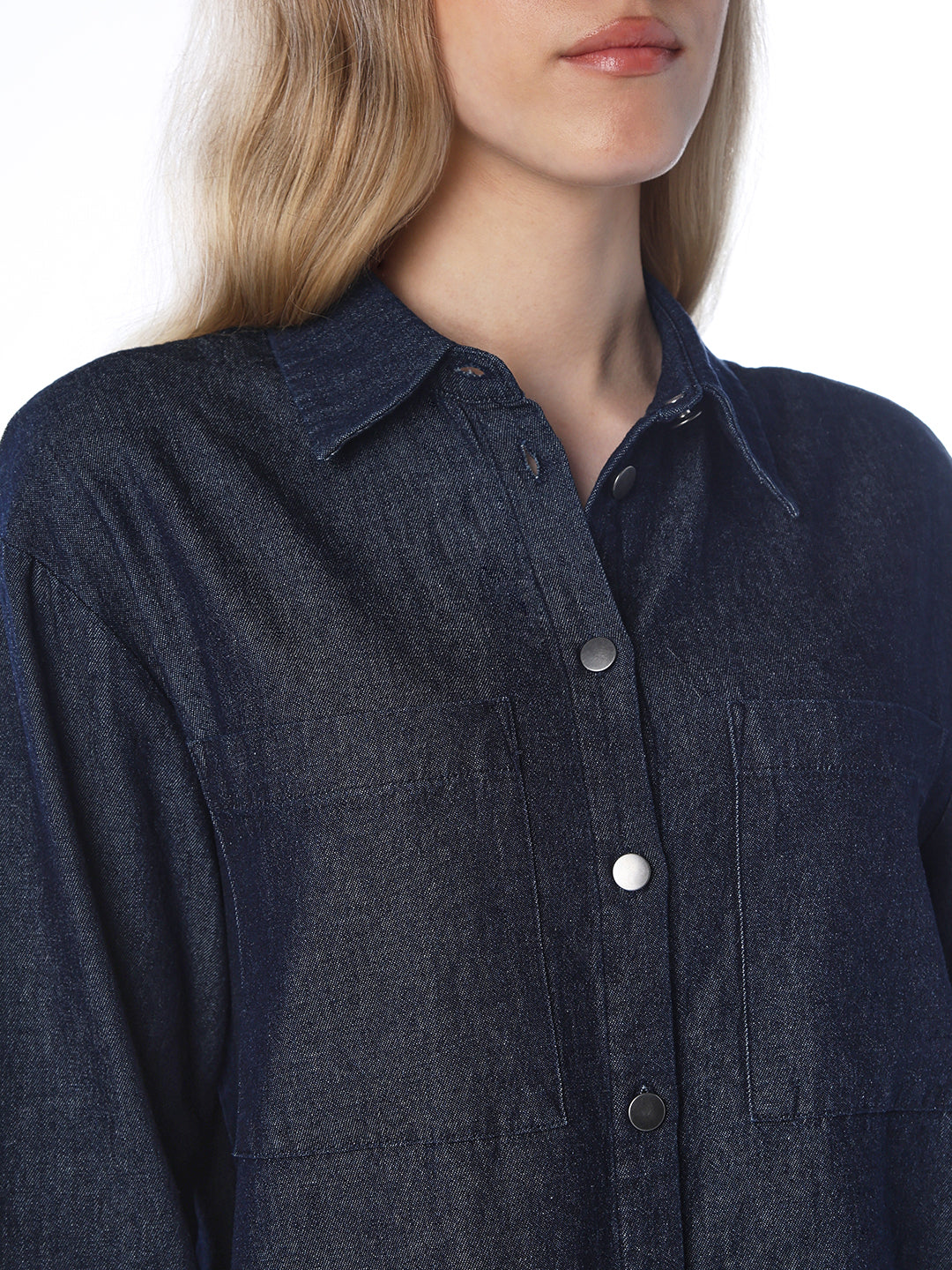 Dark Blue Cotton Denim Shirt