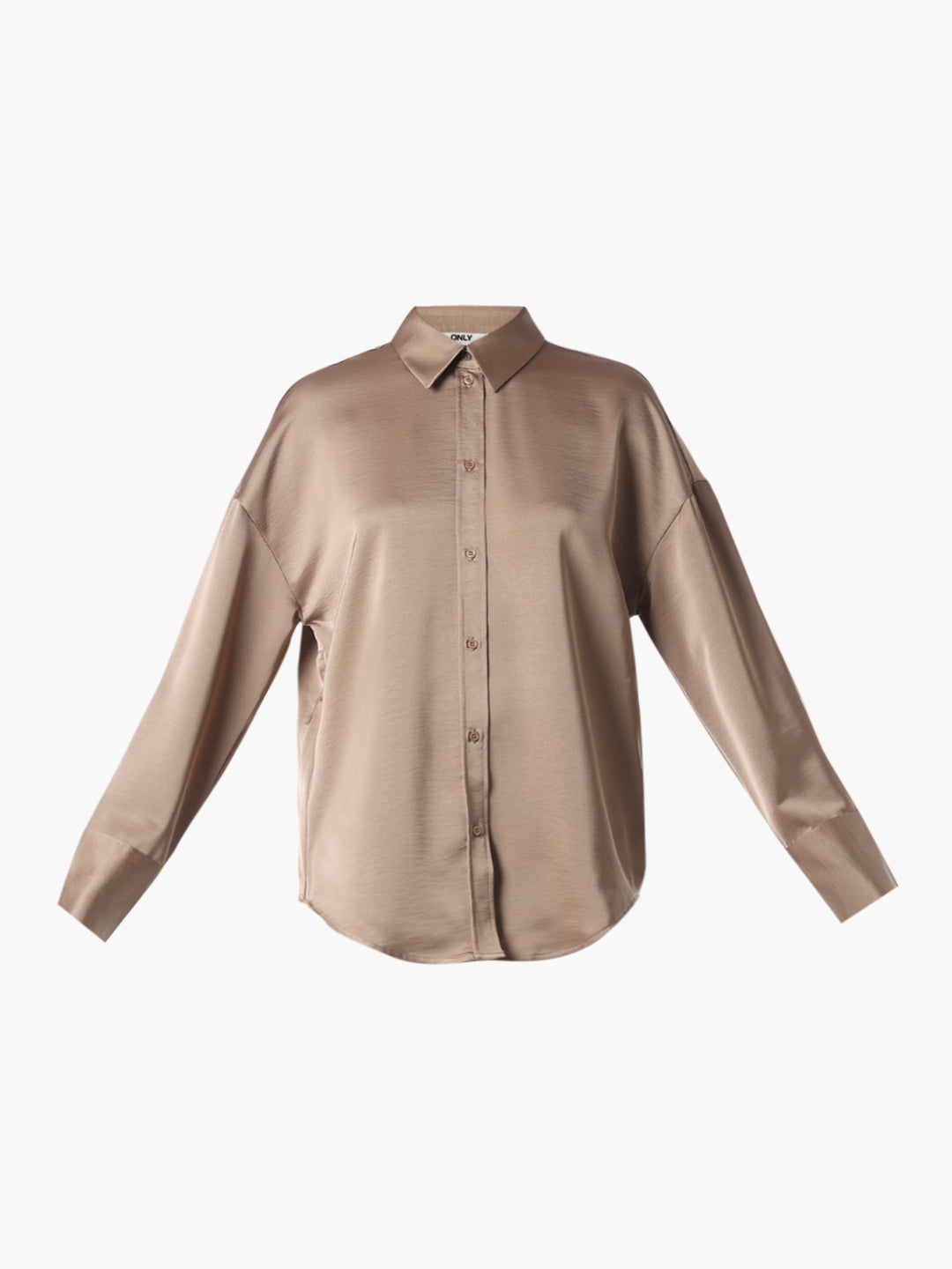 Brown Satin Oversized Shirt
