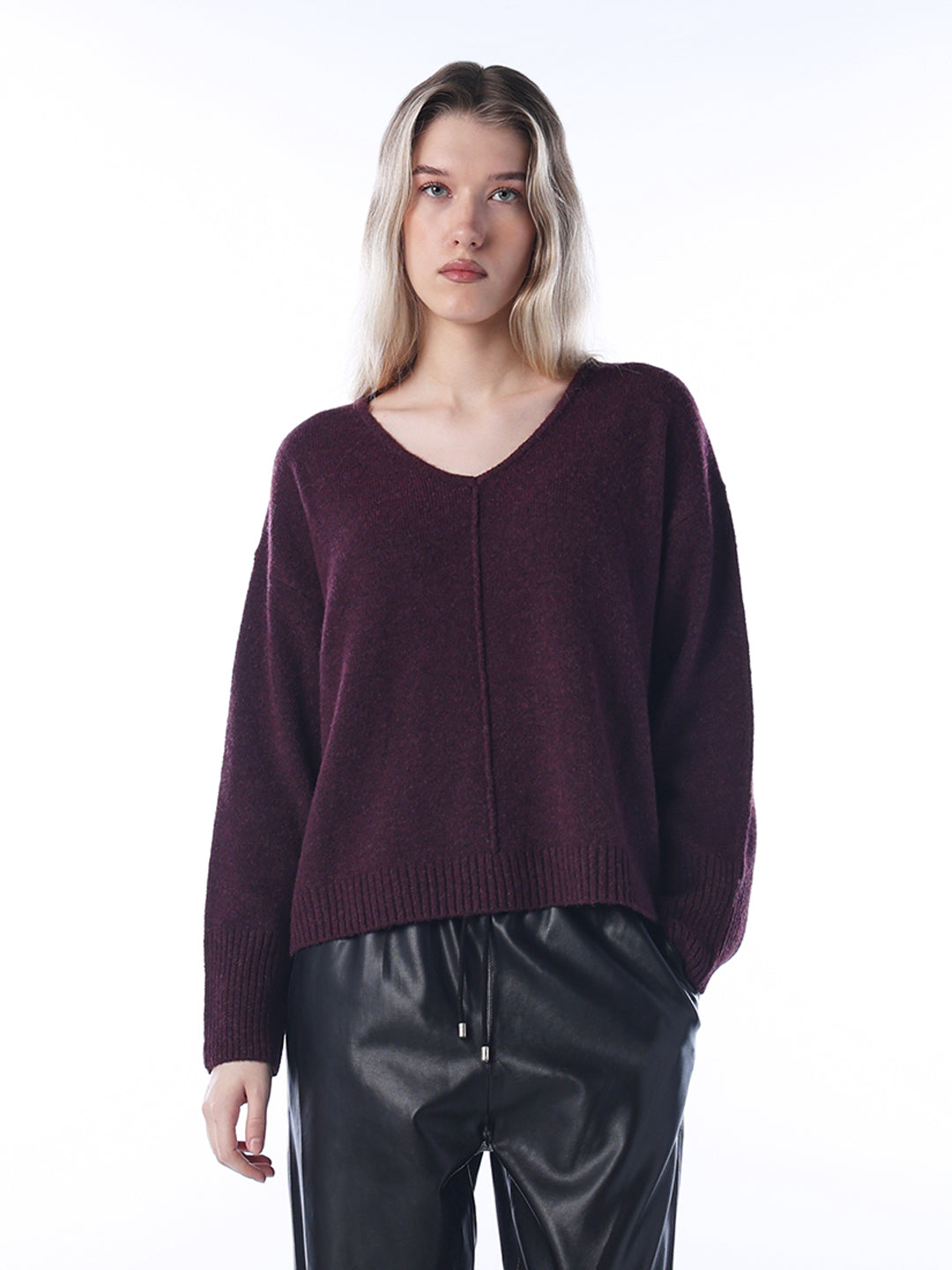 Drop Shoulder Pullover - Mauve