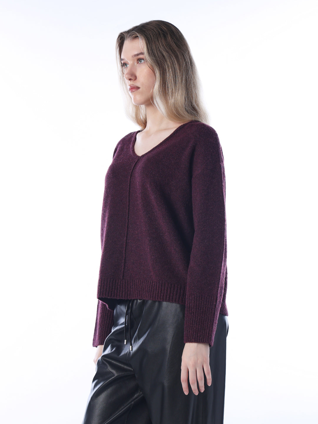 Drop Shoulder Pullover - Mauve