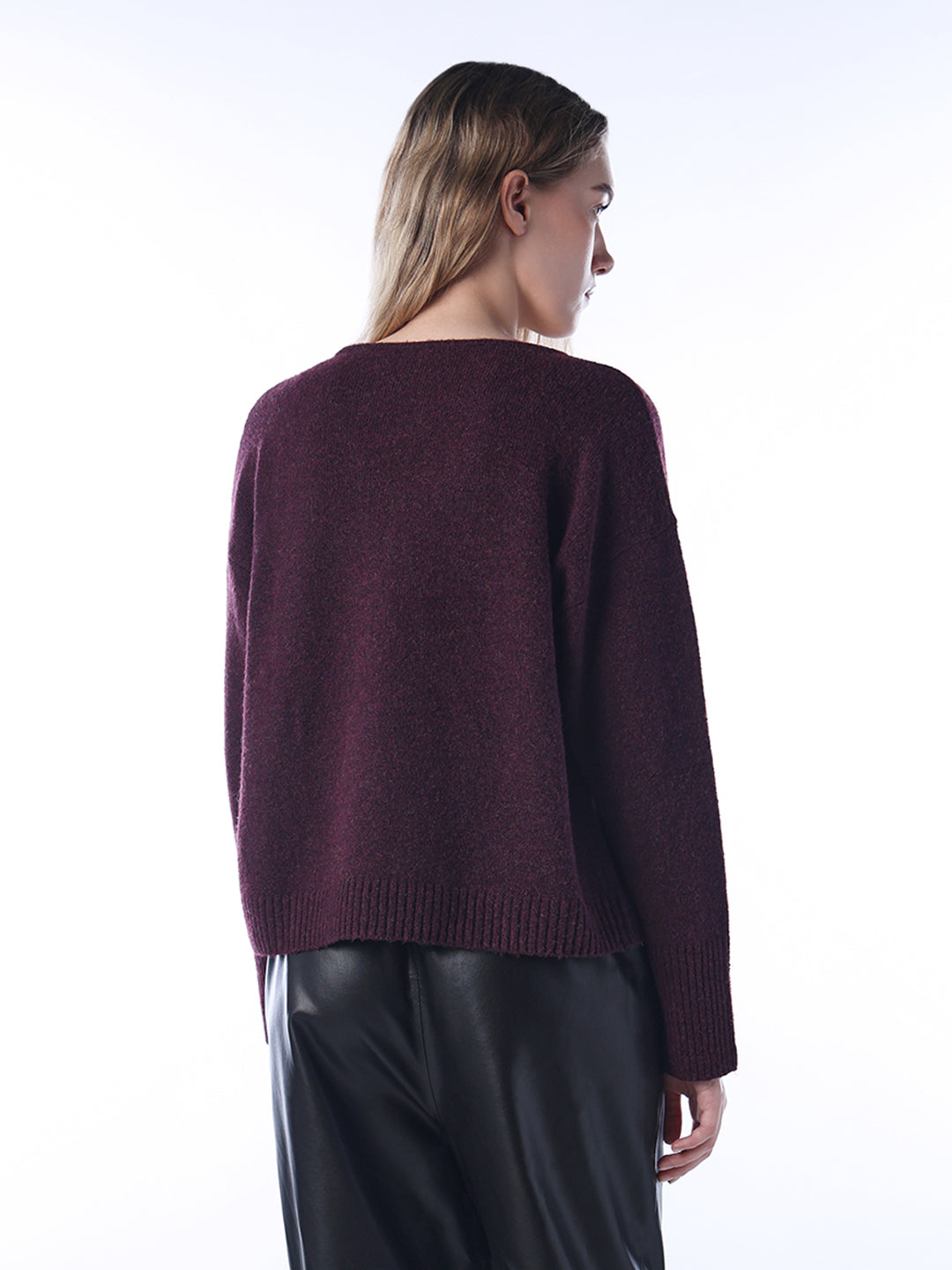 Drop Shoulder Pullover - Mauve