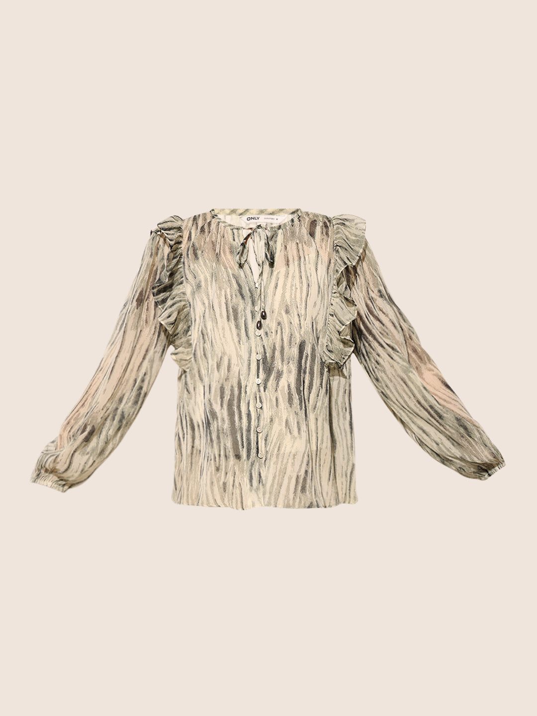 Green Printed Sheer Cotton Top