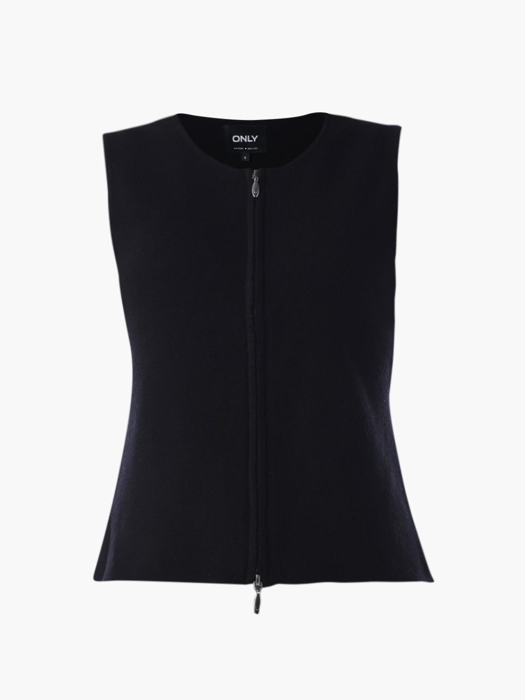 Two-Way Zip-Up Vest - Black
