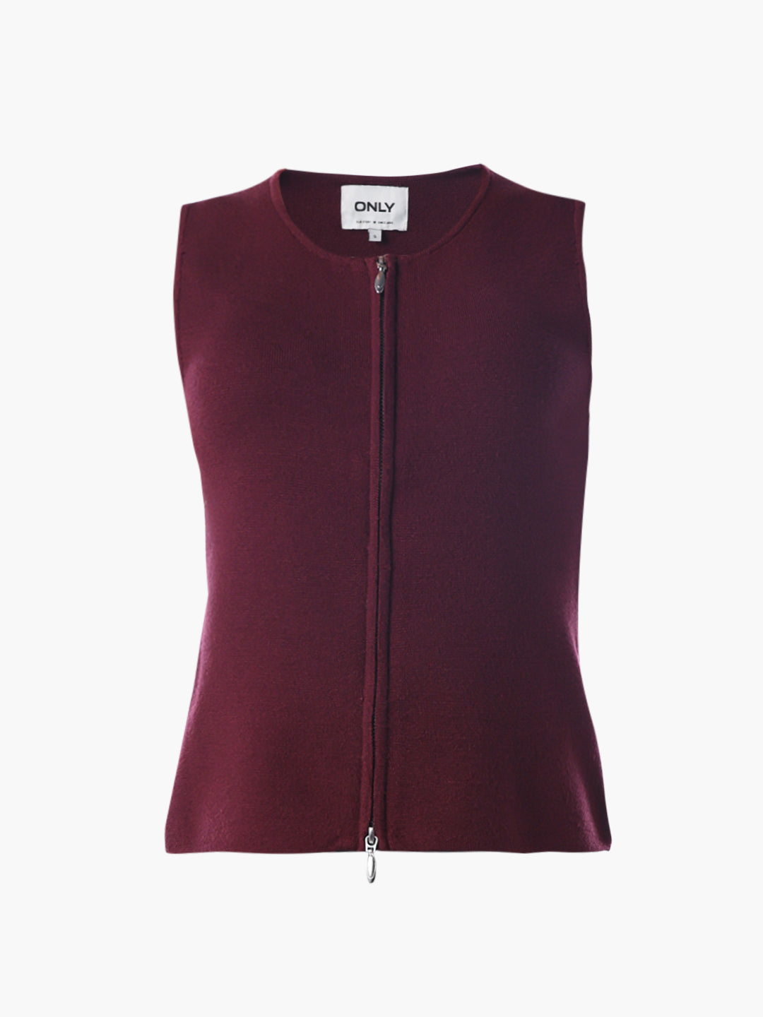 Two-Way Zip-Up Vest - Maroon
