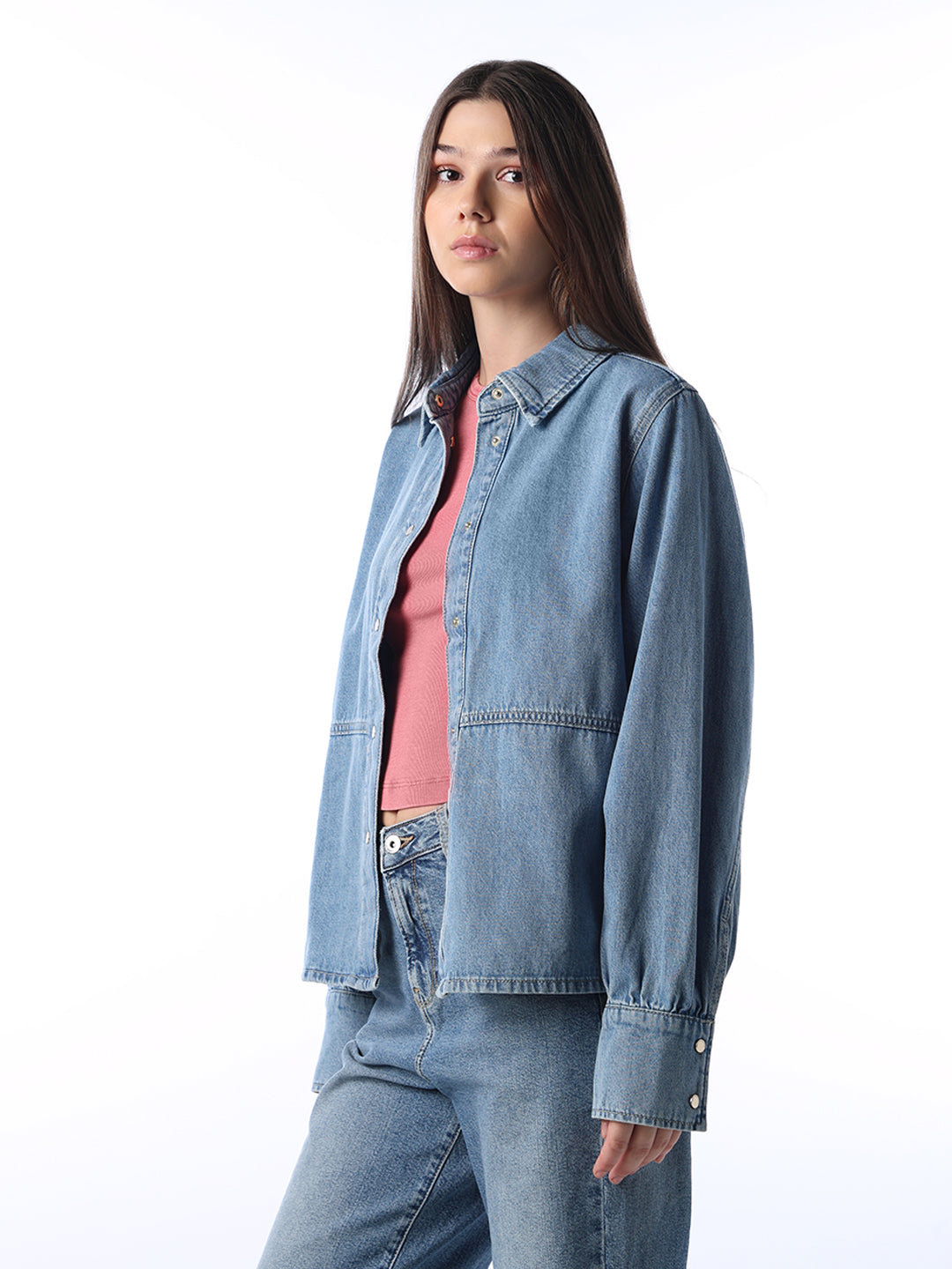 Blue Cotton Denim Shirt