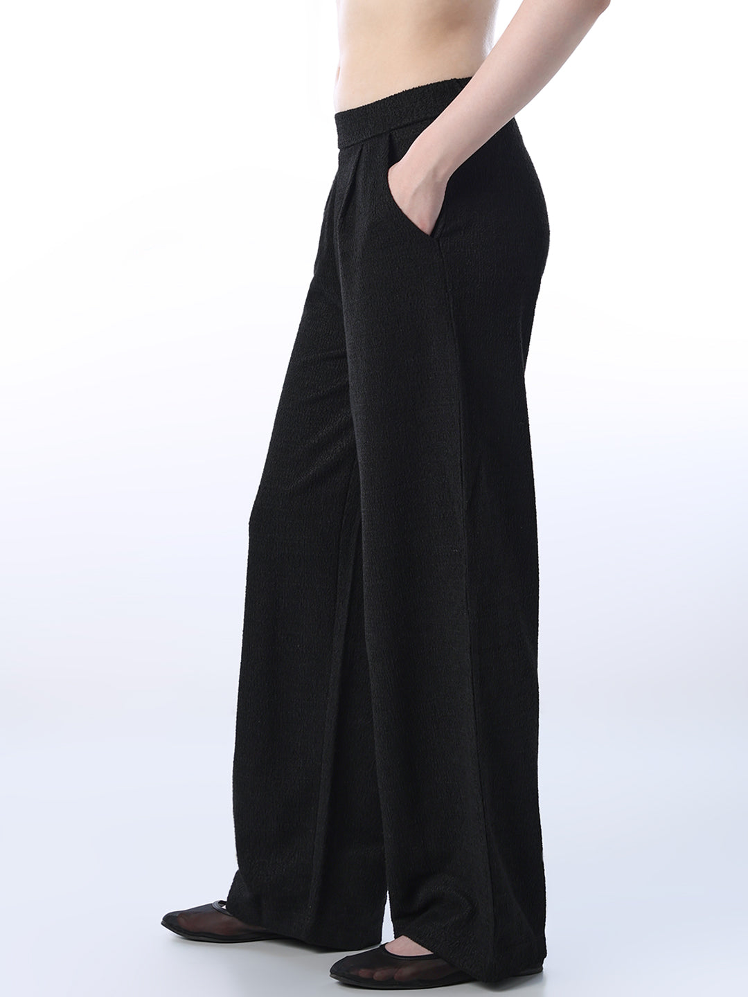Black Pleat Front Pants