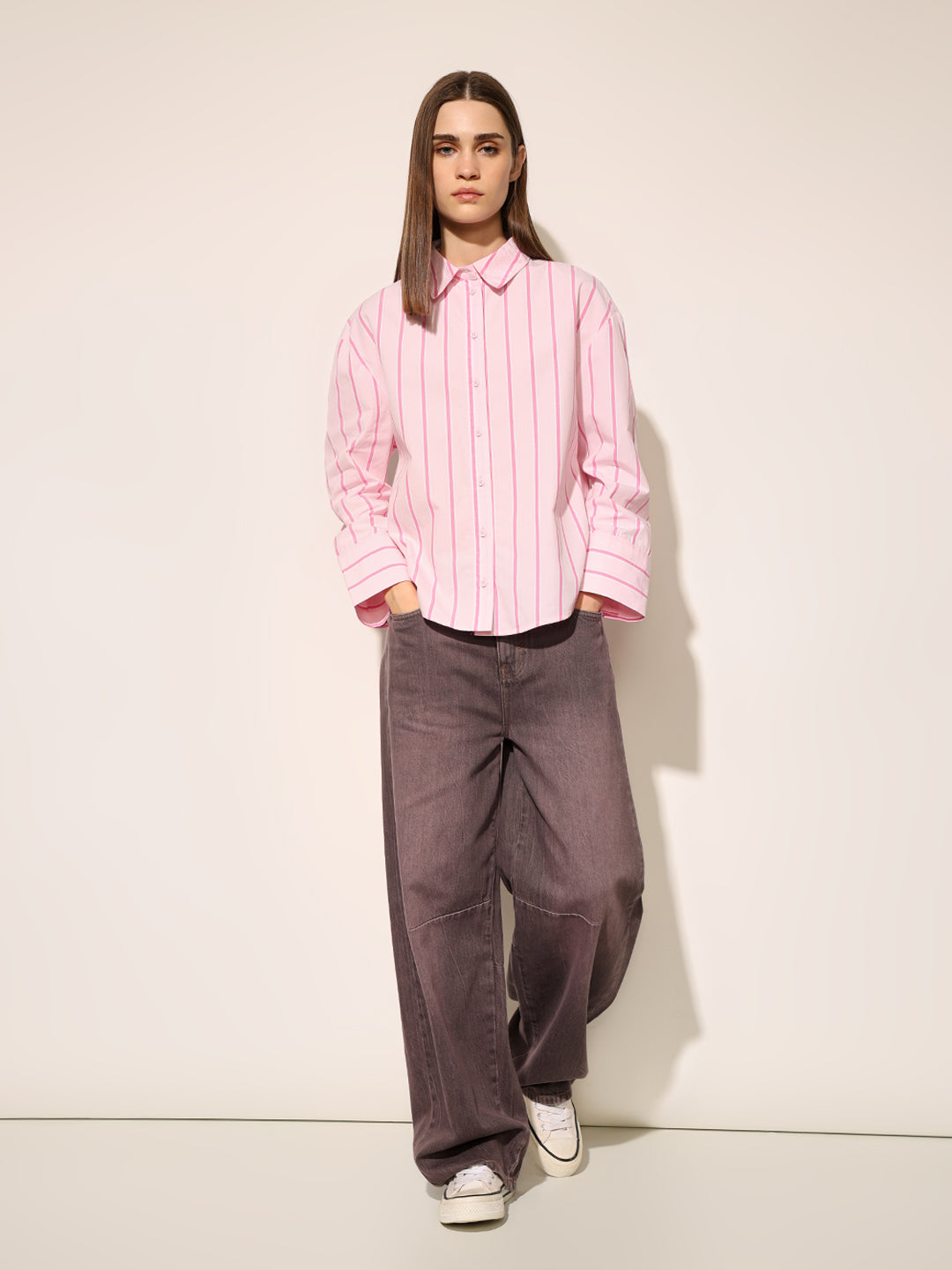 Pink Striped Cotton Shirt