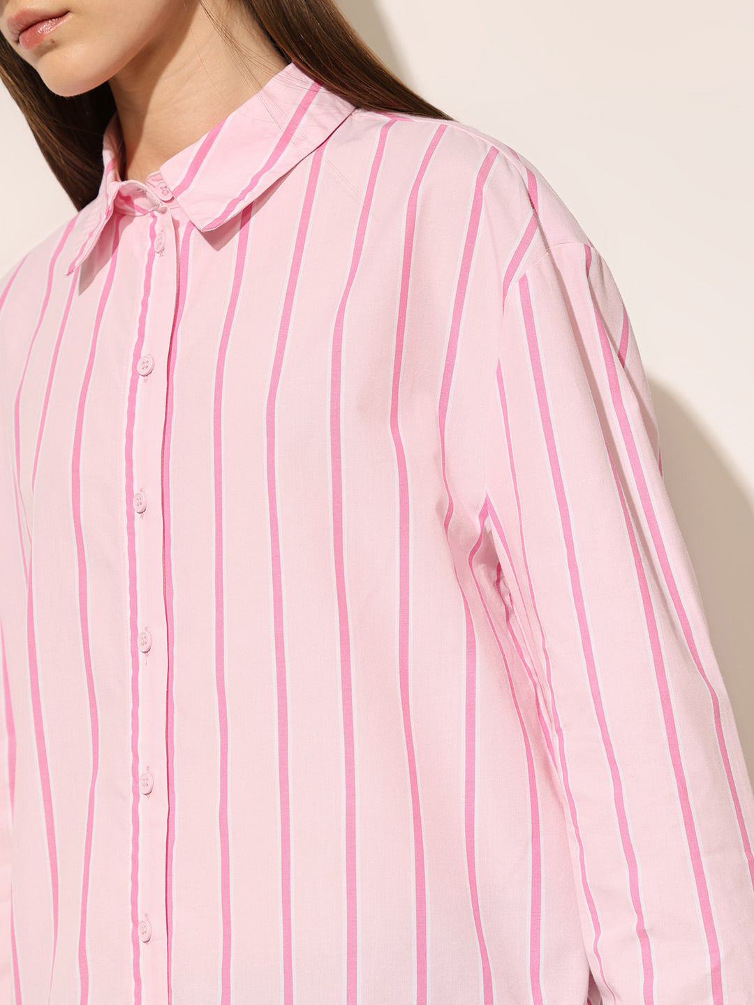 Pink Striped Cotton Shirt