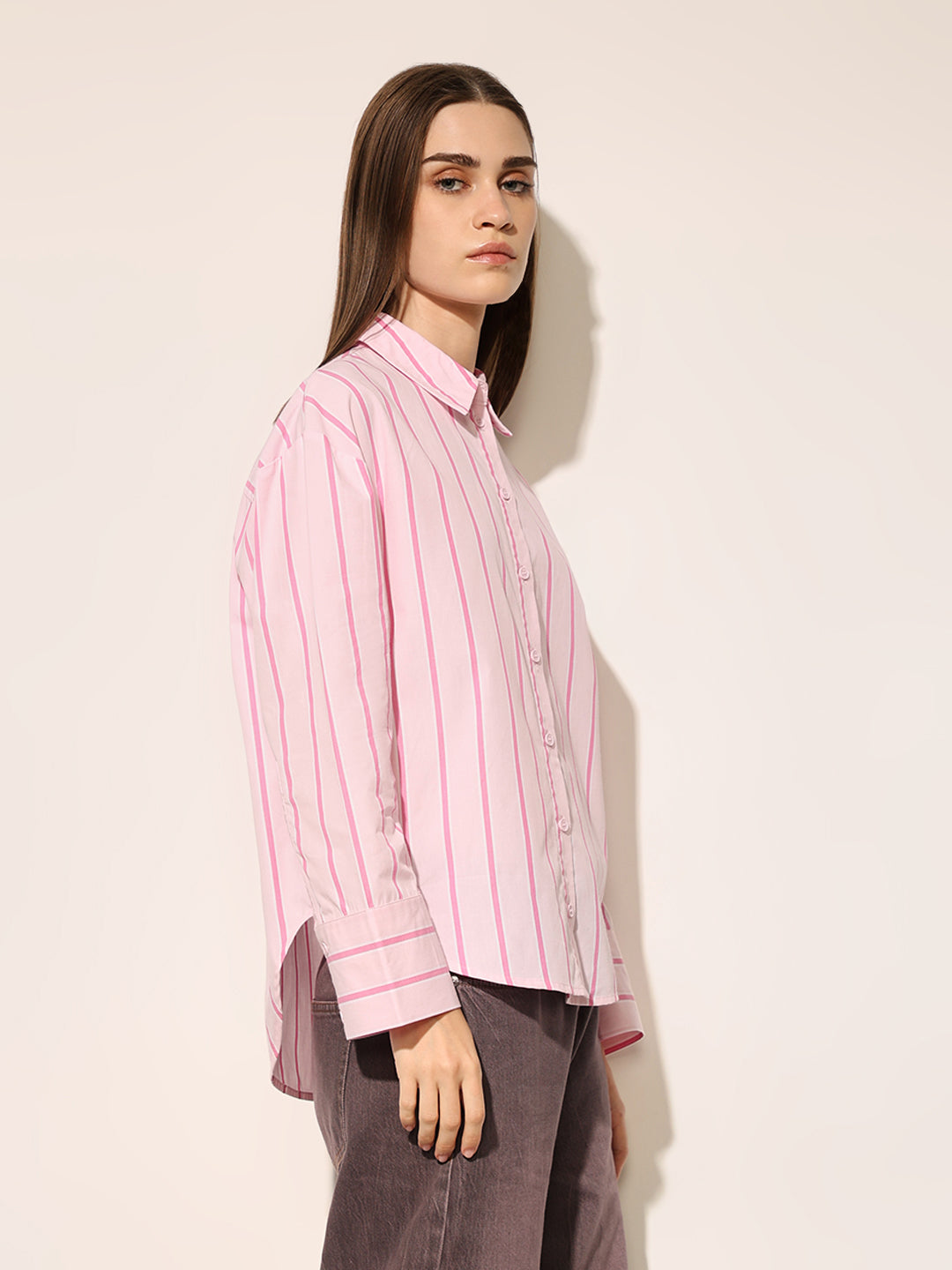 Pink Striped Cotton Shirt