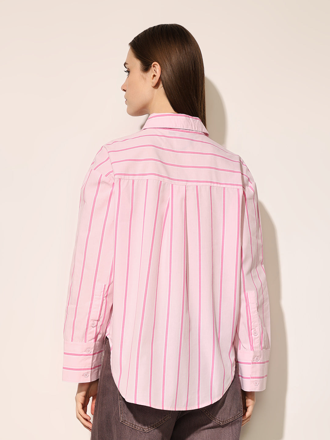 Pink Striped Cotton Shirt