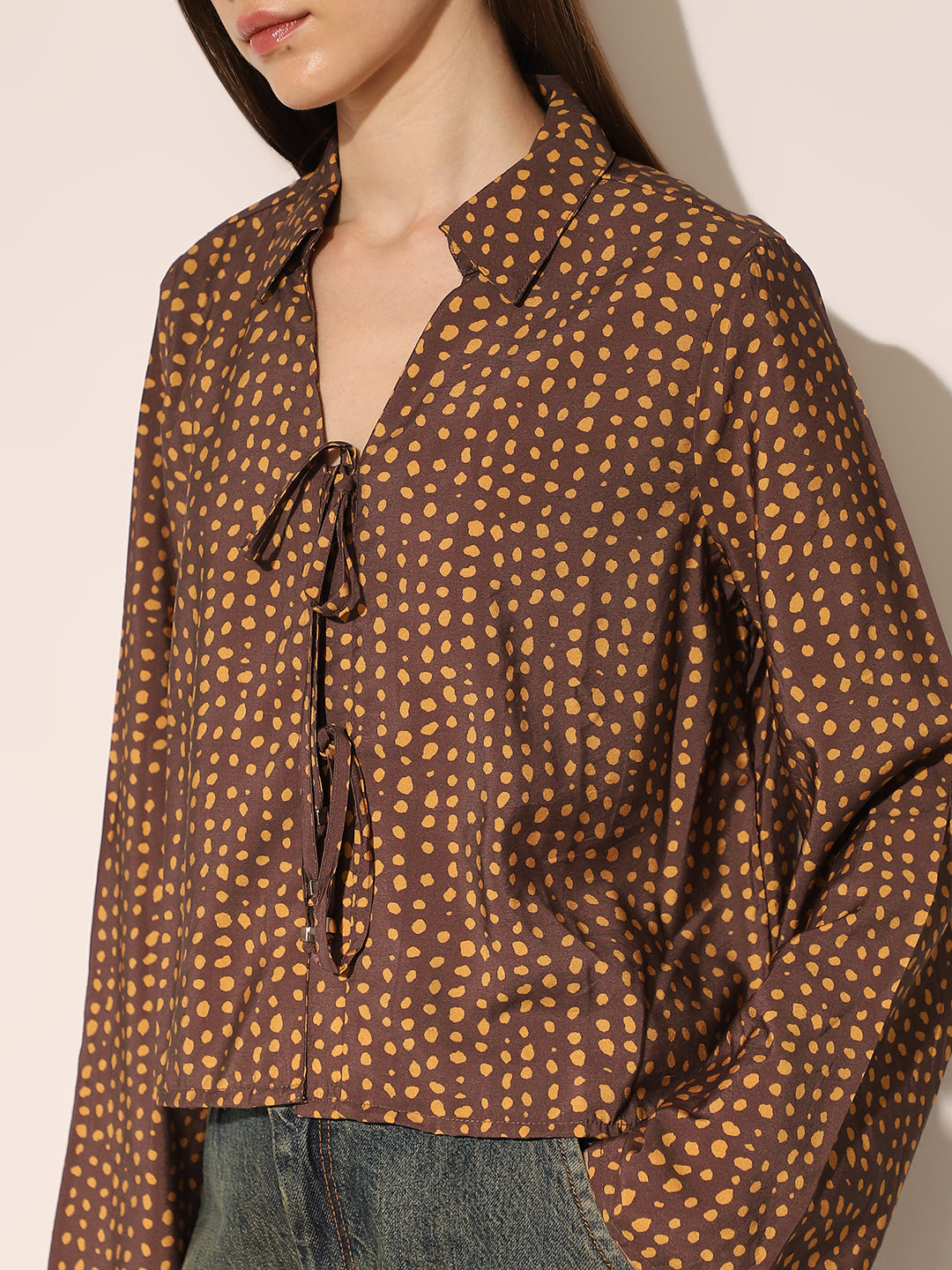 Dark Brown Printed Shirt