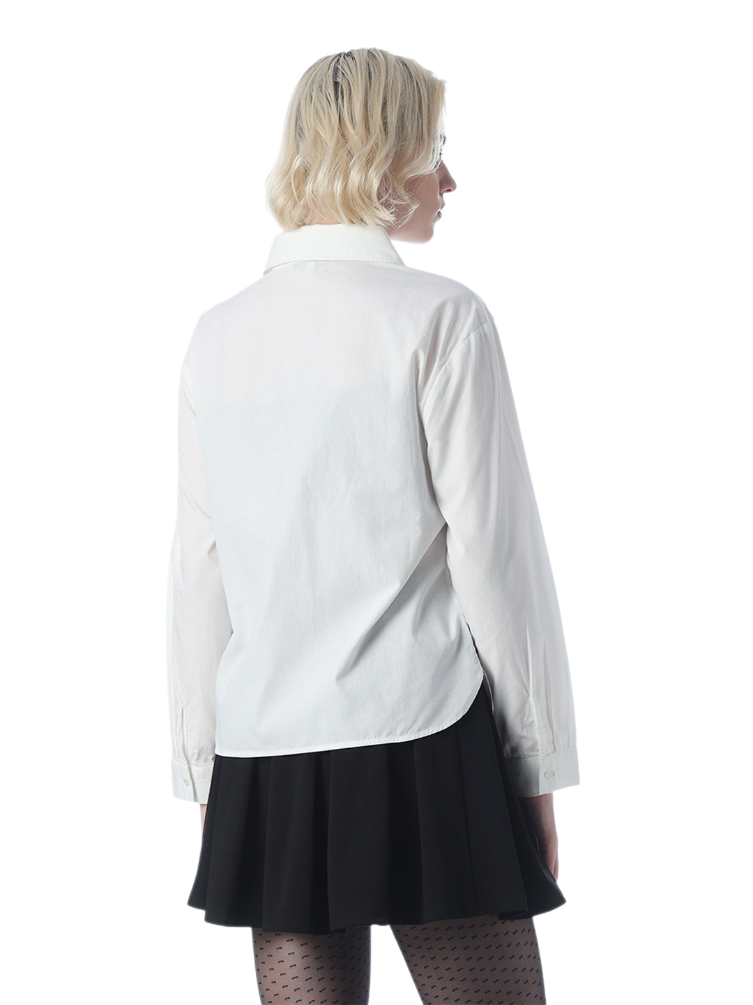 White Patch Work Cotton Shirt