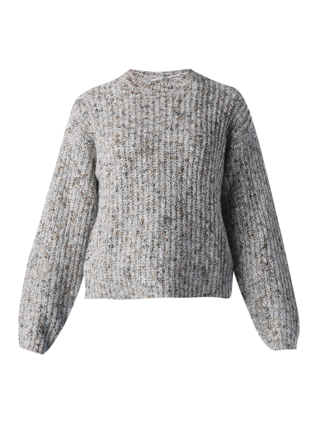Rib-Knit O-Neck Pullover