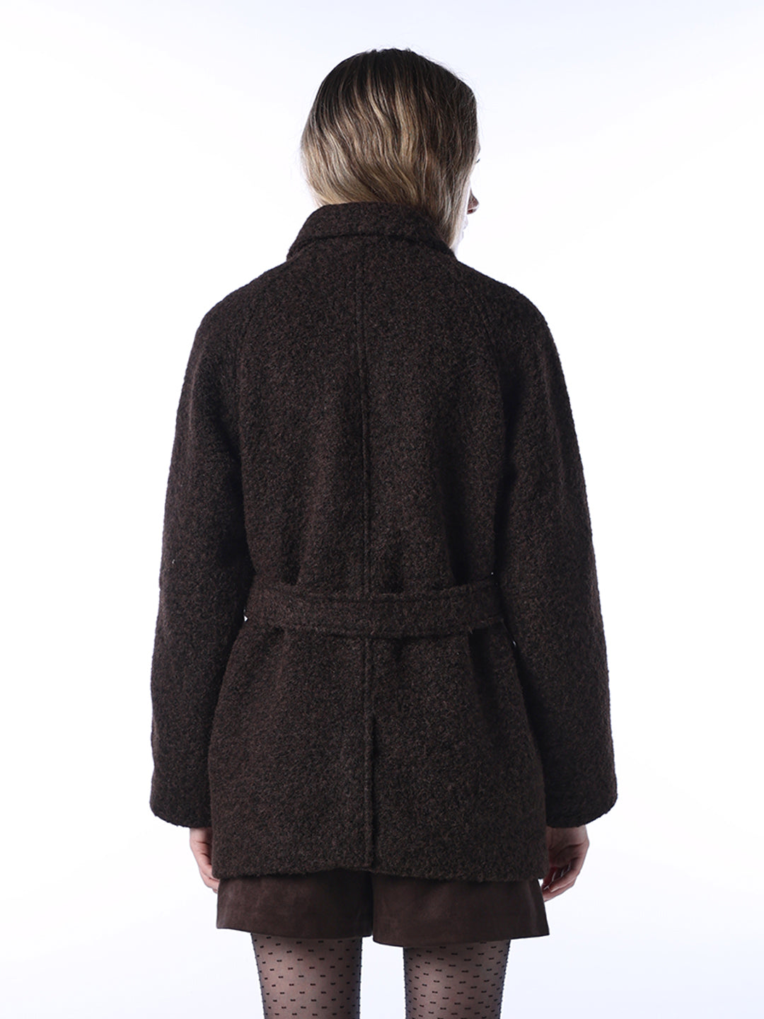 Bouclé Belted Coat