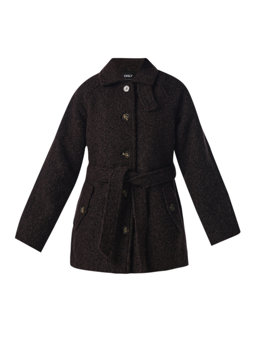Bouclé Belted Coat
