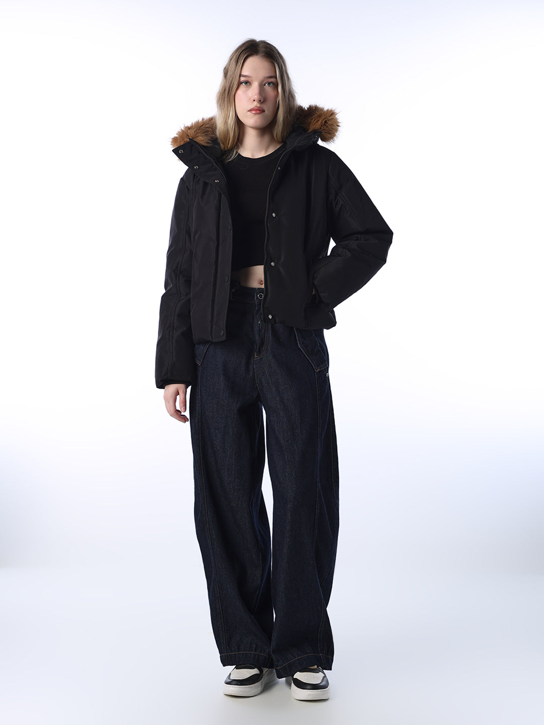 Faux Fur Hooded Parka Puffer Jacket