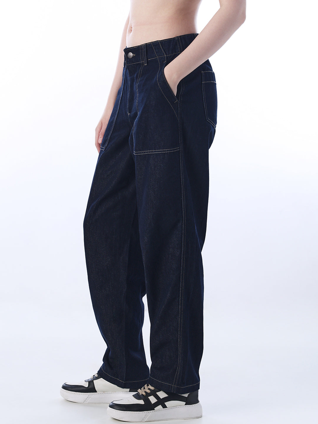 Barrel Fit High Rise Jeans