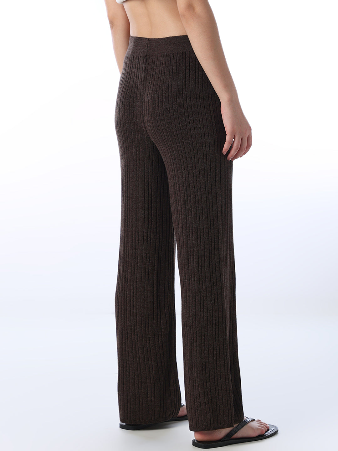 Straight Fit Rib Knit Pants