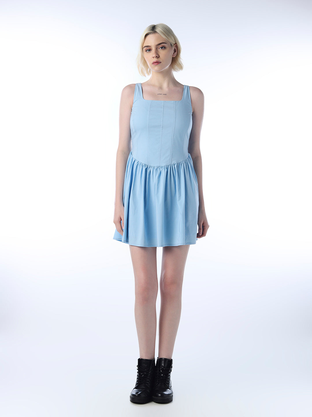Drop Gathered Waist Dress