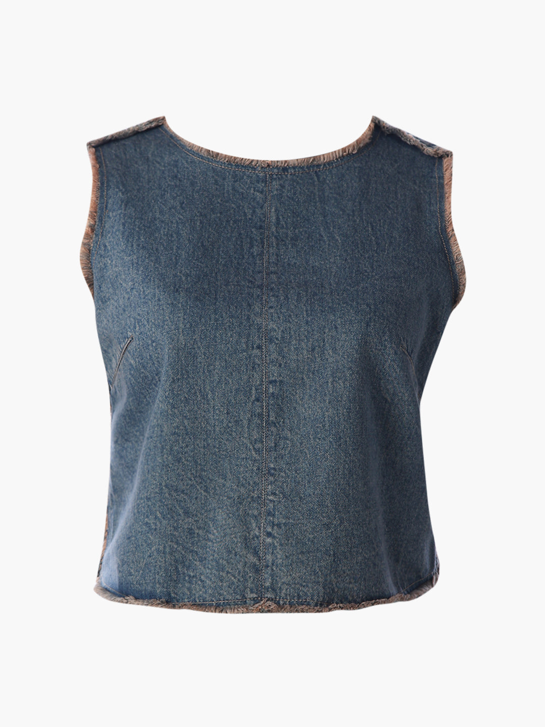 Frayed Edge Denim Crop Top