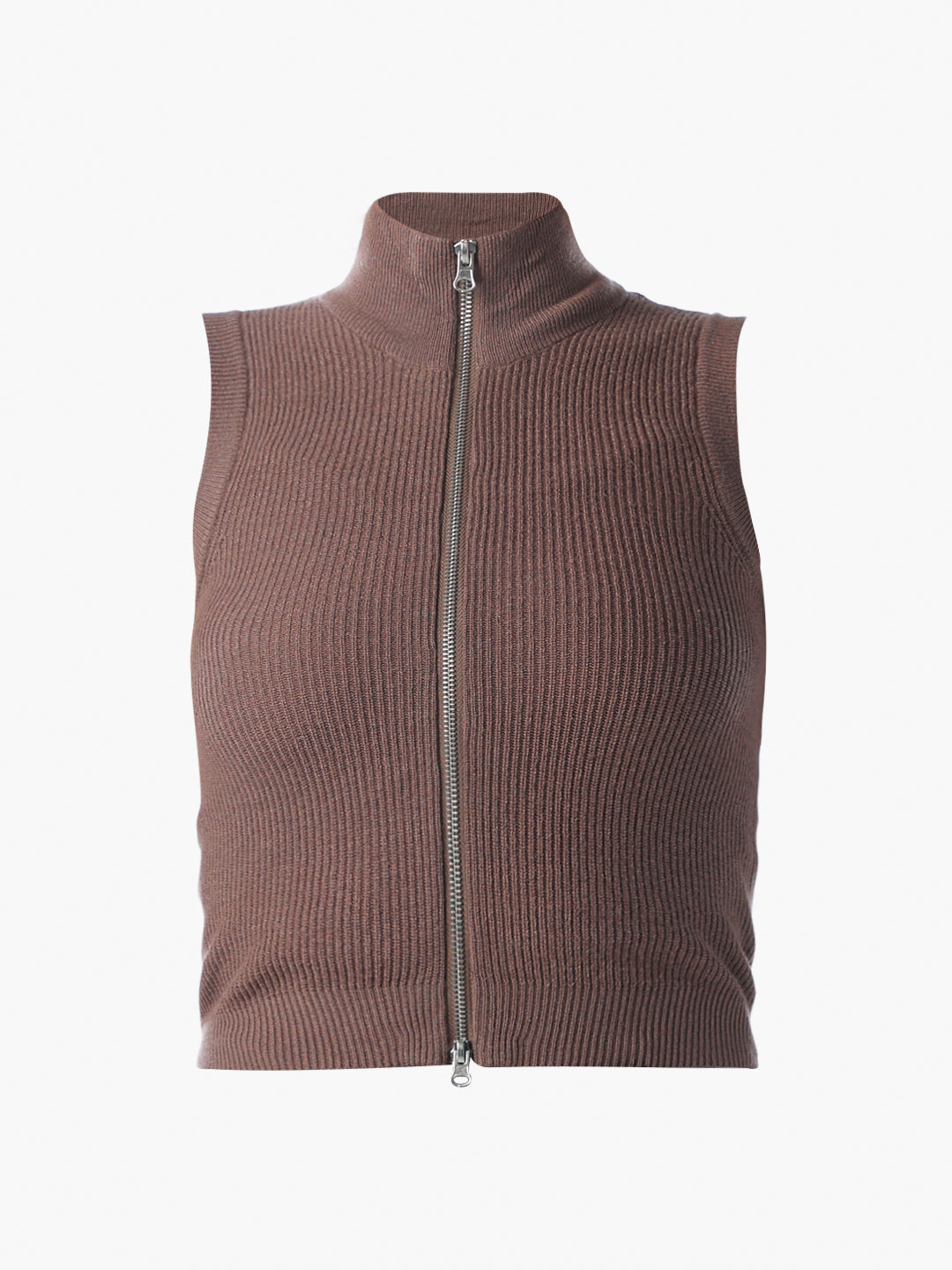 Zip-Up Knitted Vest