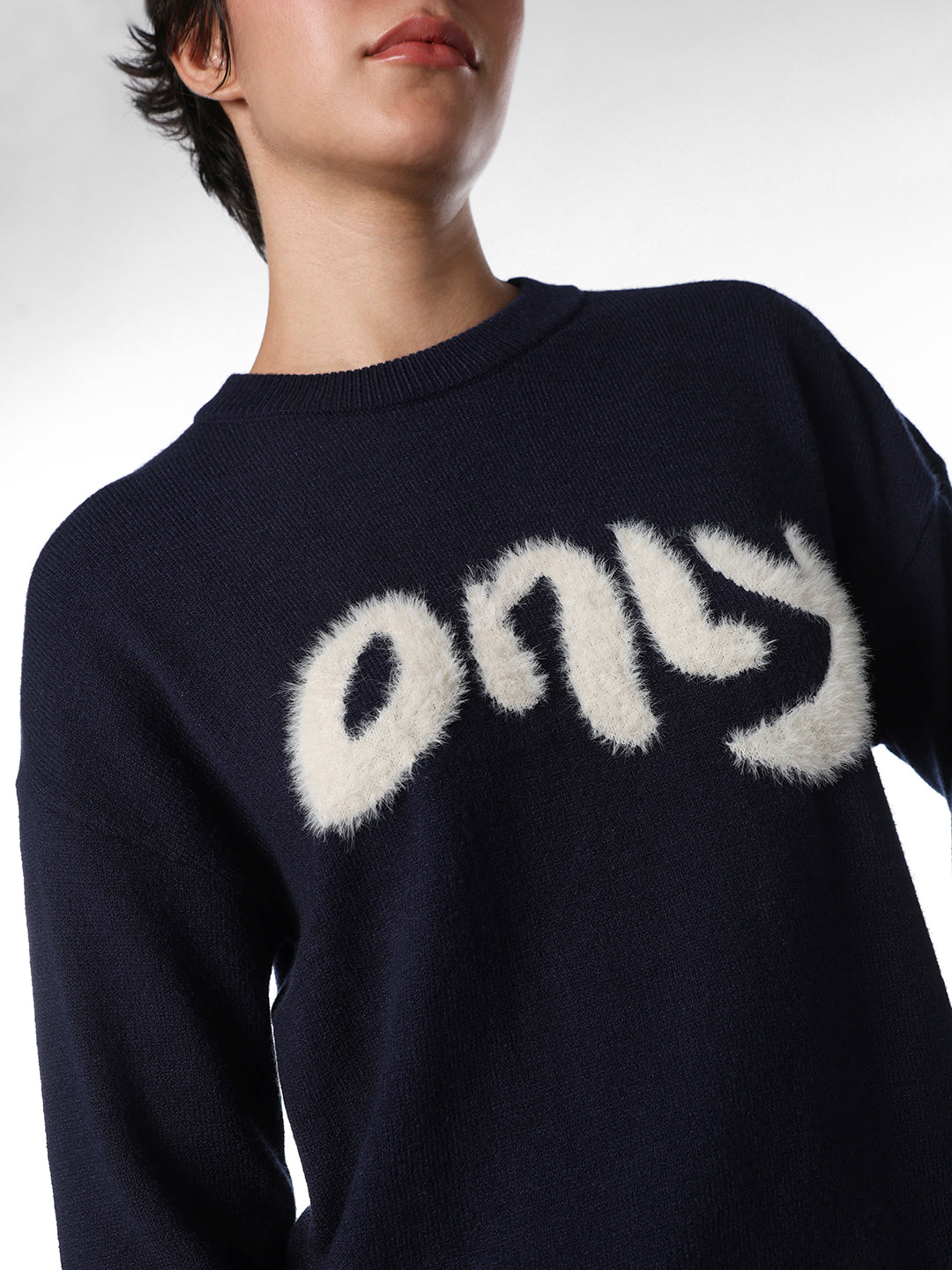 Navy Blue Fine Knit Pullover