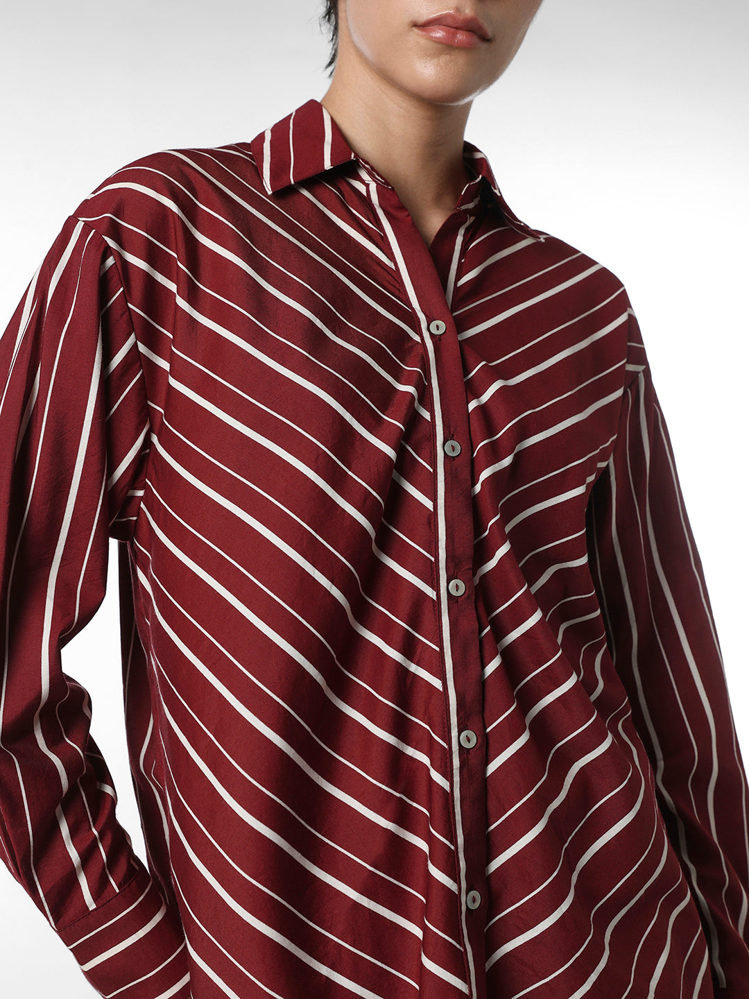 Maroon Striped Shirt