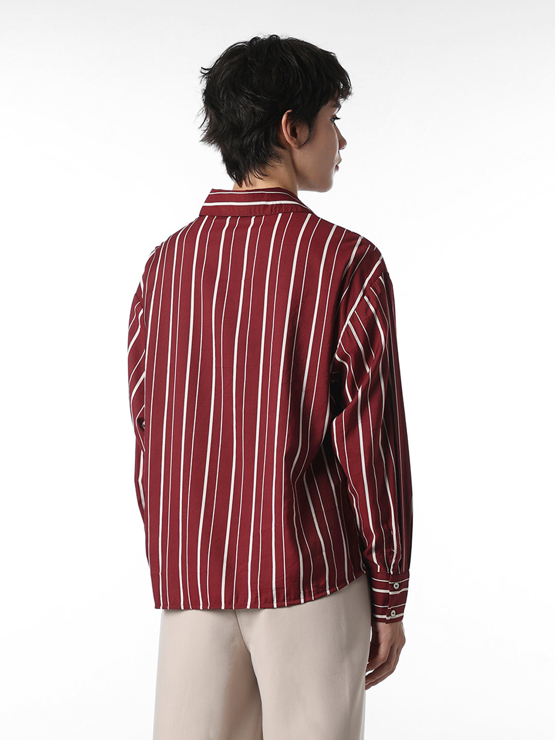 Maroon Striped Shirt