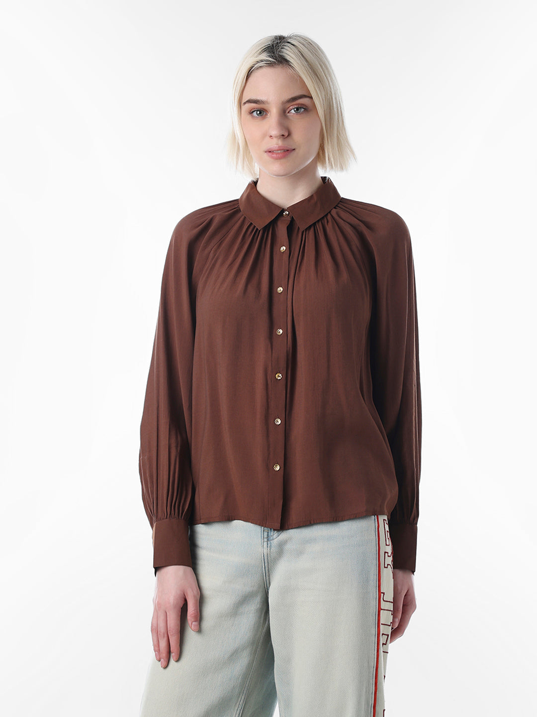 Dark Brown Regular Fit Shirt