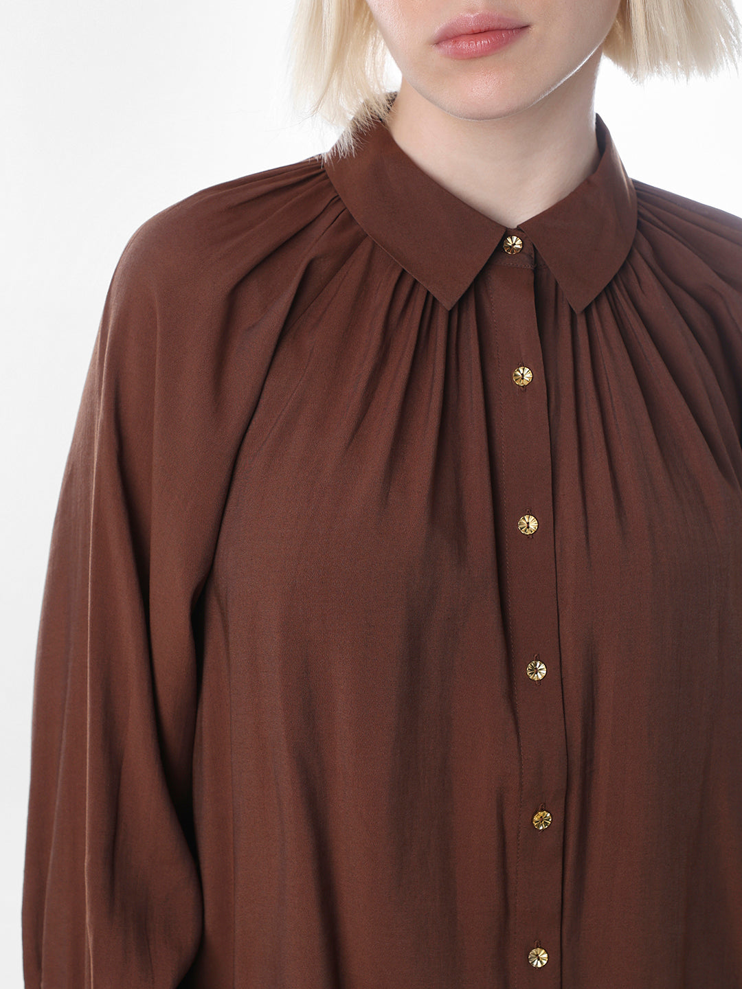 Dark Brown Regular Fit Shirt