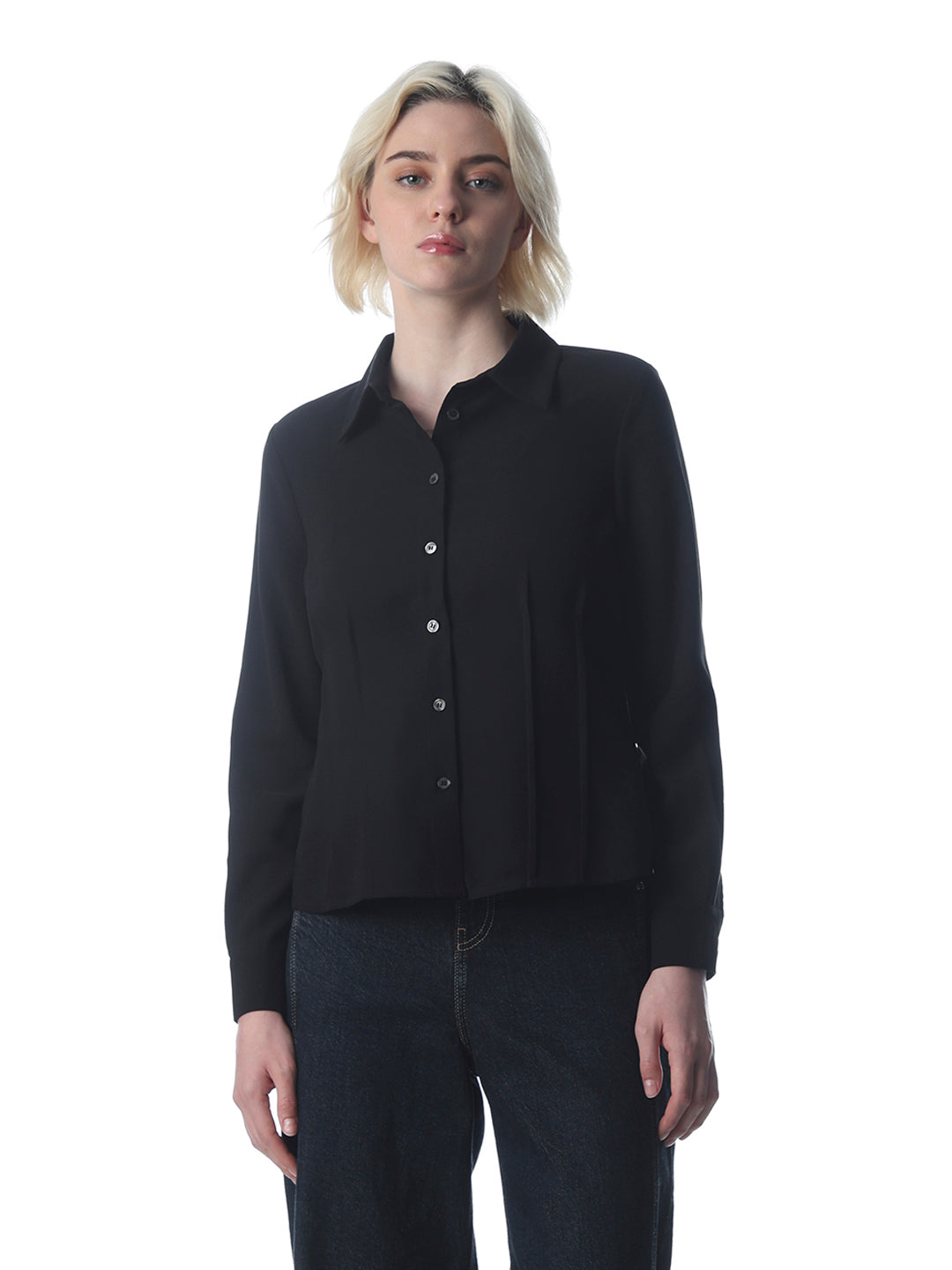 Black Darted Structure Shirt