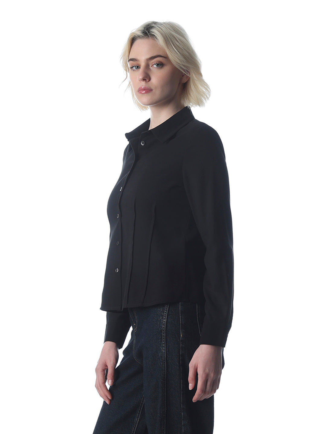 Black Darted Structure Shirt