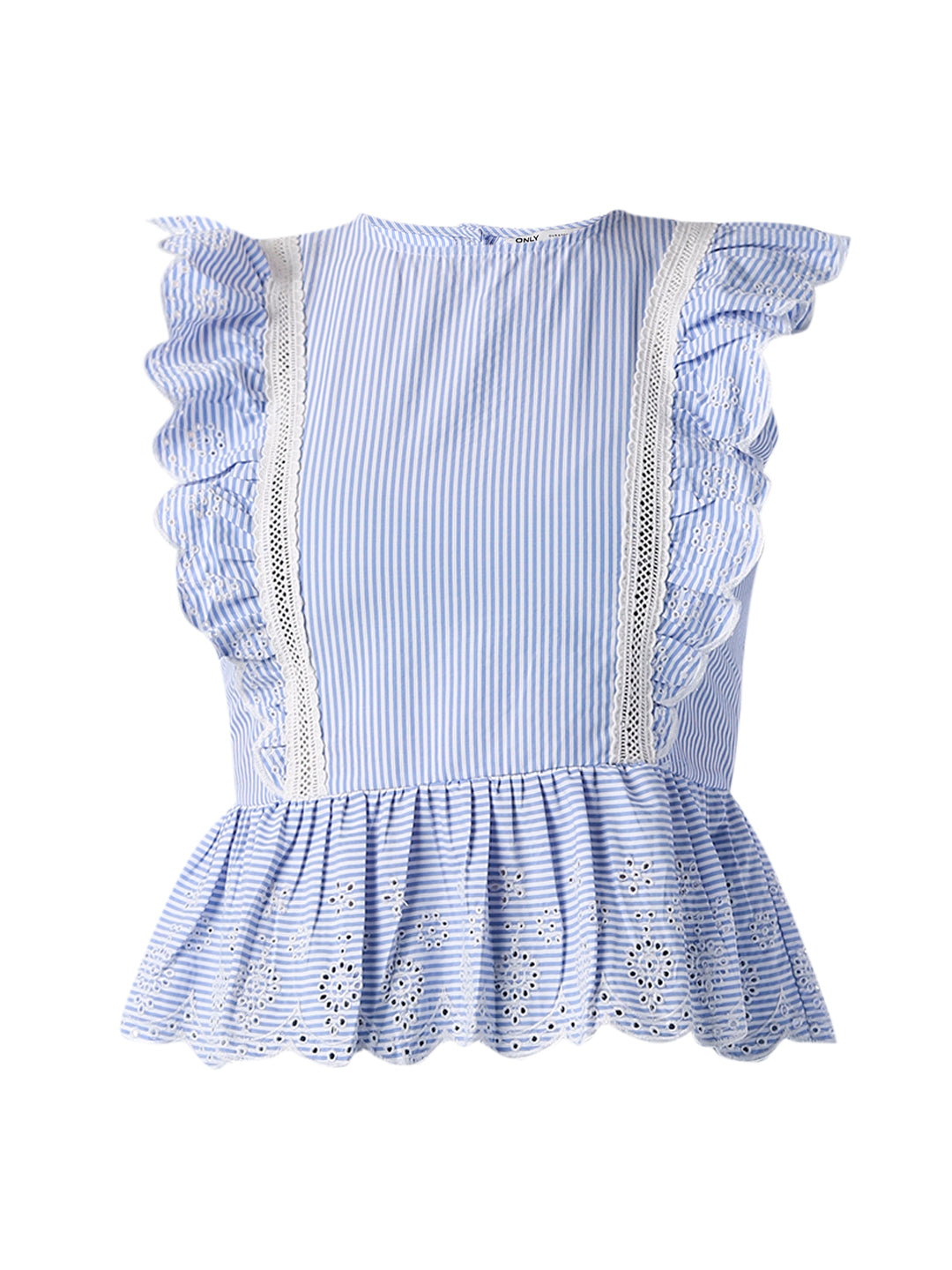 Lace-Detail Peplum Top