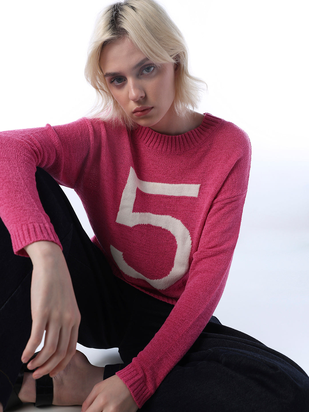 Pink Knitted Sweater - XS