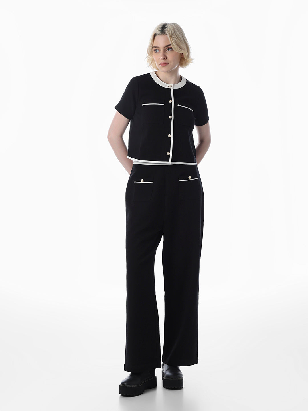 Black Tweed Cotton Top