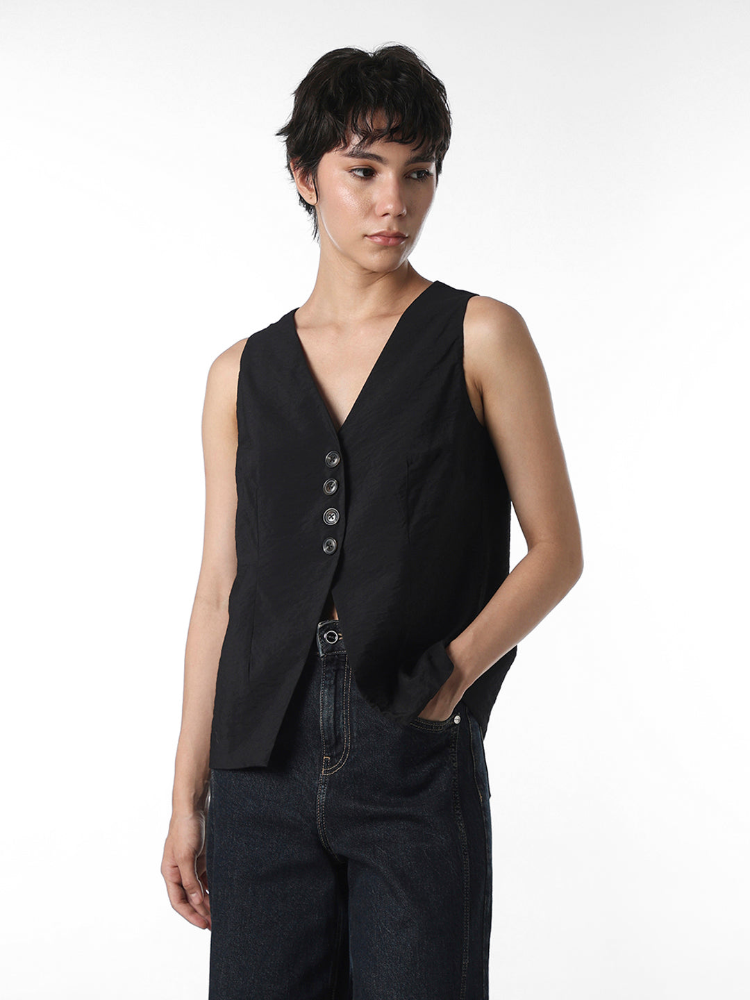 Black Waistcoat Top